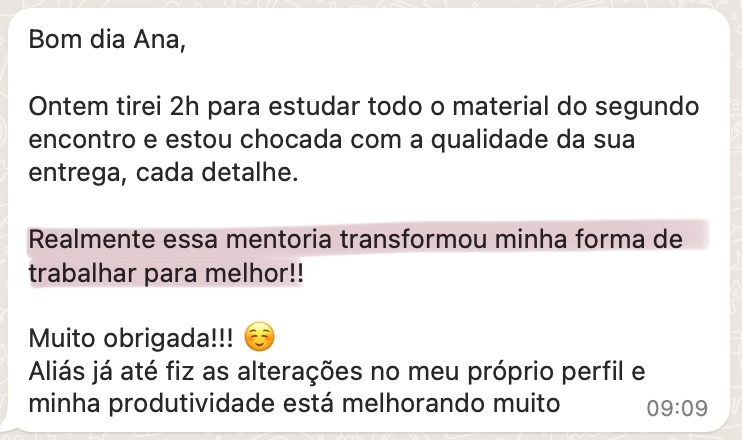 Depoimento mentorada